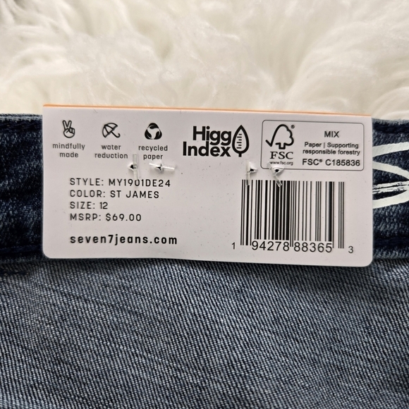 Seven7 Women's Skinny Jean. Color: Dark Wash. Size 12. New.Classic five-pocket - Picture 9 of 9